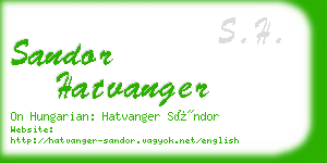 sandor hatvanger business card